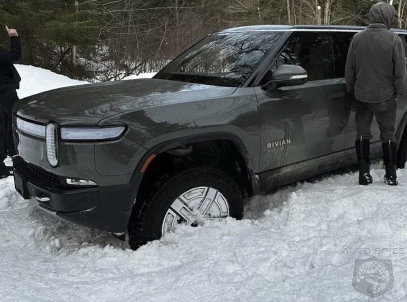 Rivian R1S SUV Towed 300 To Miles To The Service Center After Getting Stuck In The Snow